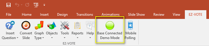 EZ-VOTE PowerPoint Plugin Demo Mode - Base Connected