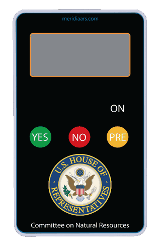 House of Representatives - Committee on Natural Resources Custom Response Keypad