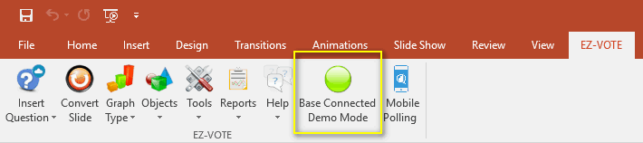 EZ-VOTE Connect plugin Demo Mode - Base Disconnected