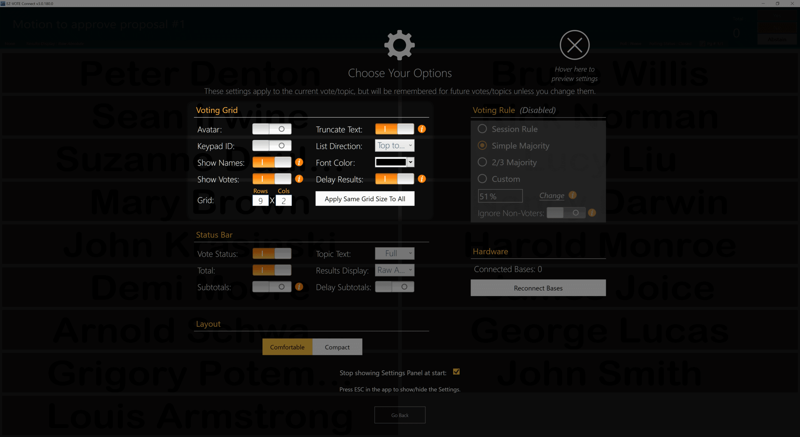 TownVOTE Customization Voting Grid Layout