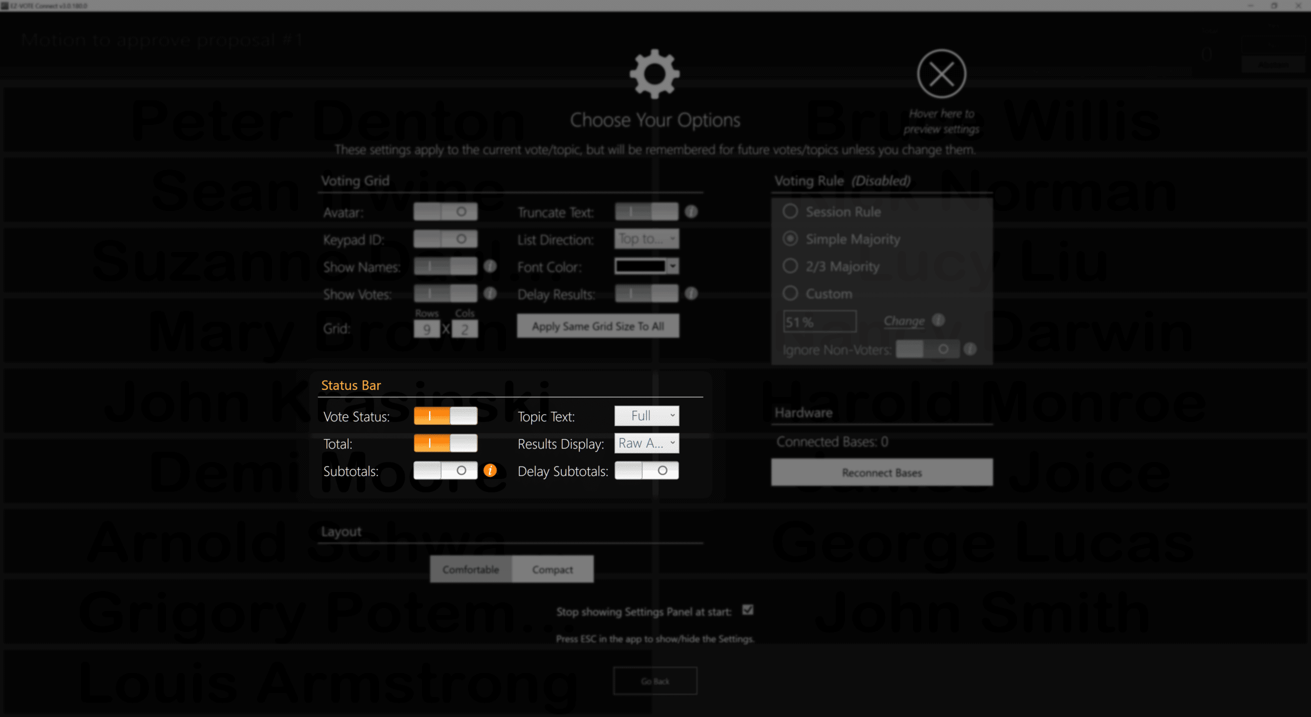 TownVOTE Customization Voting Grid Status Bar