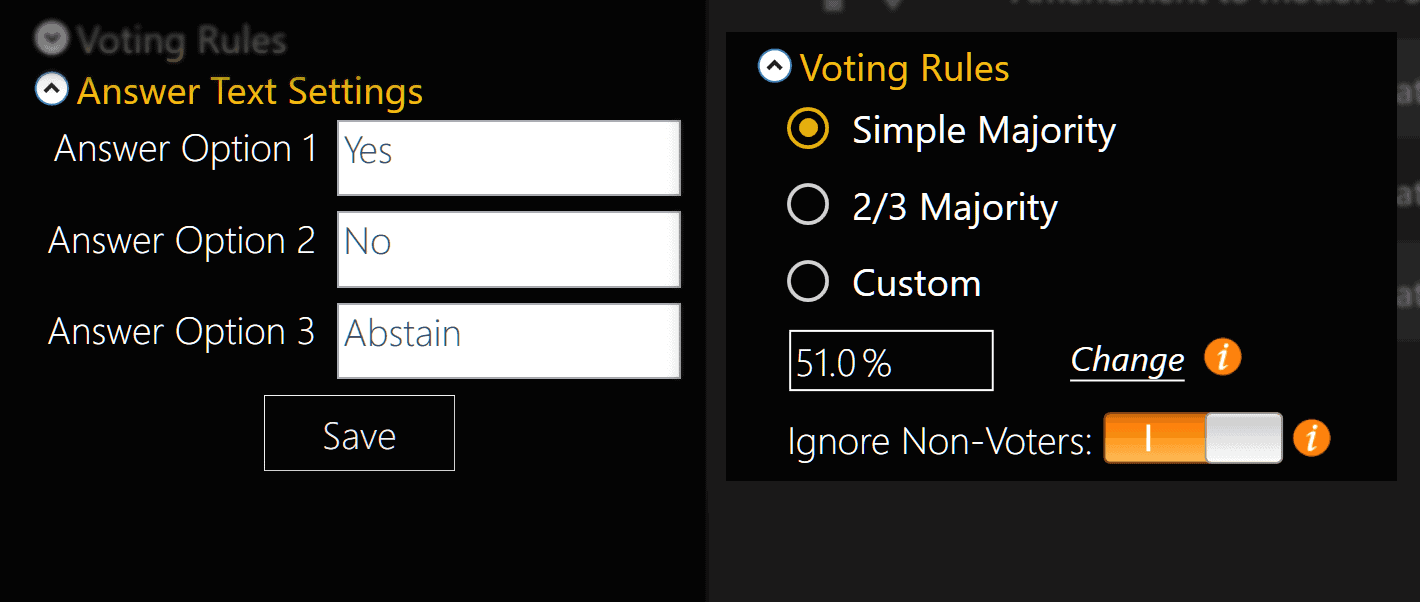 TownVOTE Customization Voting Rules Answer Text