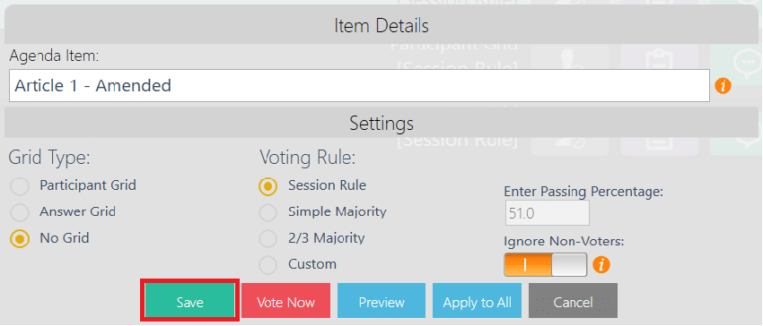 EZ-VOTE Edit Screen