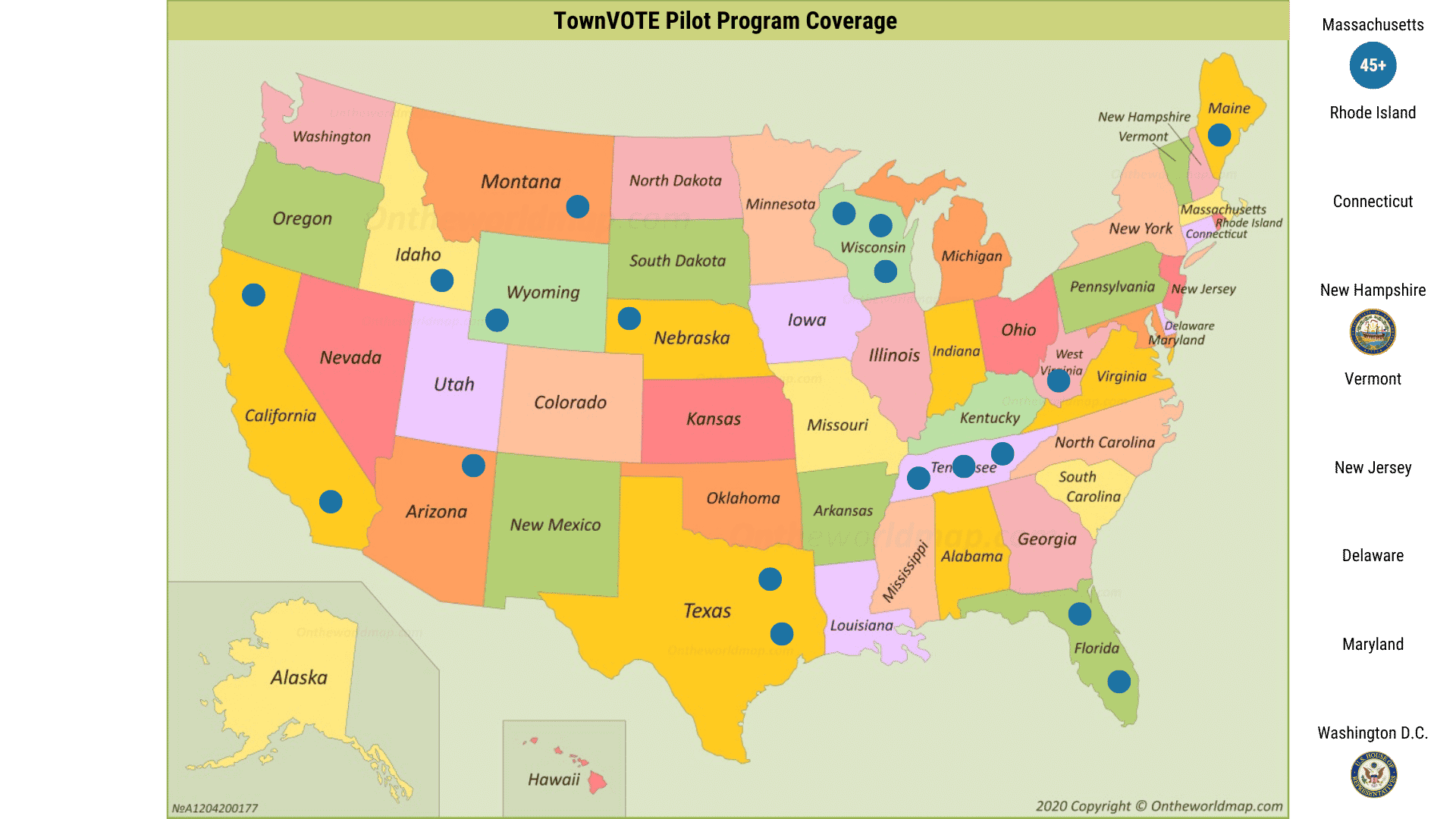 TownVOTE Pilot Program Map Coverage 09 2022