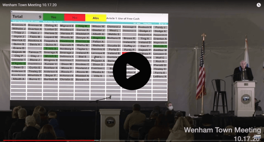 Wenham Town Meeting Electronic Voting System
