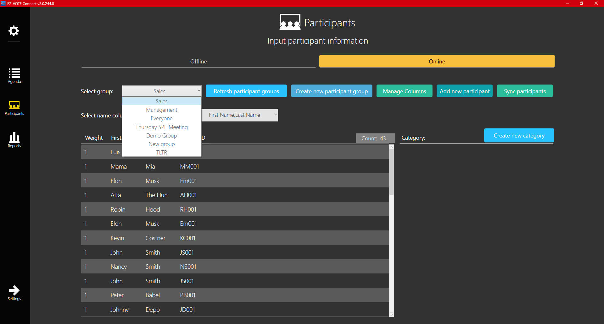 TownVOTE Participants - Online (WebPads)