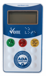 Electronic Voting Keypad with Braille Overlay