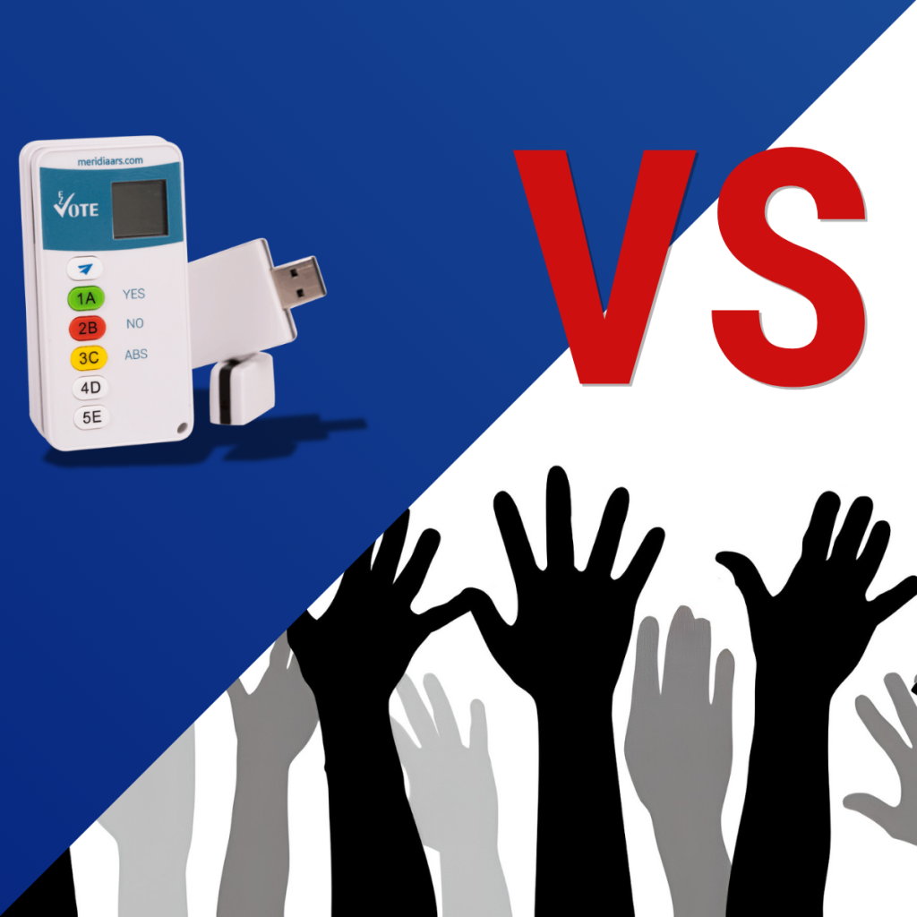As businesses continue to modernize their processes, the differences between electronic voting and traditional forms of voting have become increasingly important. Here are the key comparisons of cost, speed, and accuracy between electronic voting and traditional forms of vote counting such-as show of hands, 